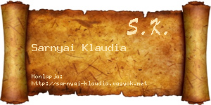 Sarnyai Klaudia névjegykártya